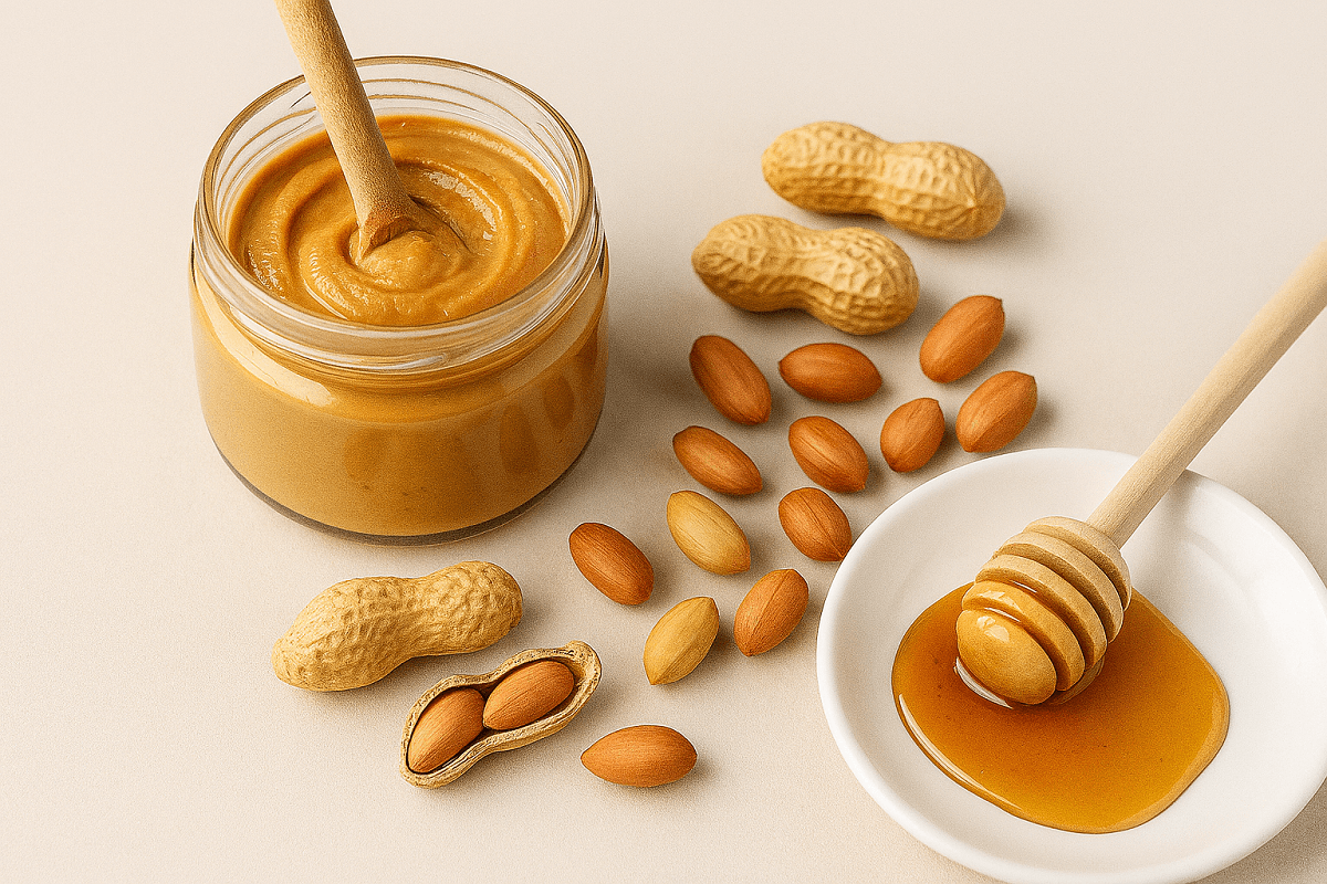 کره بادام زمینی و عسل